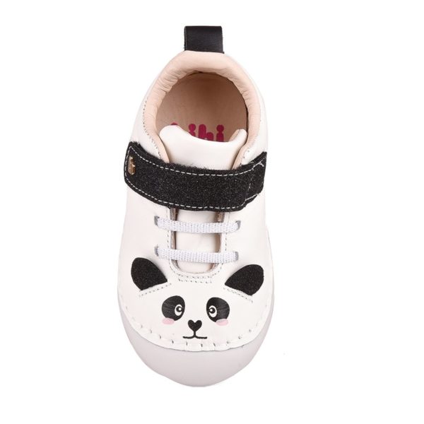 Pantofi Fetite BIBI Grow Alb/glitter Panda